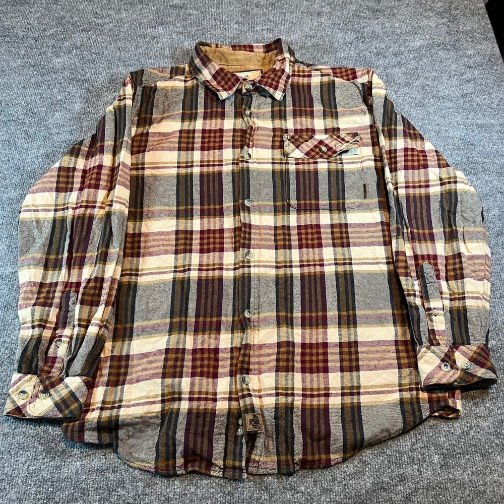Legendary Whitetails The Original Buck Camp Flannel Shirt Mens Large Plaid